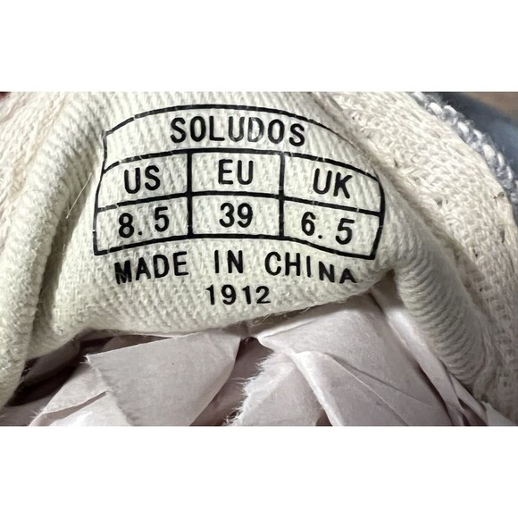 Soludos Size 8.5 Lemon Embroidered Espadrille Summer Smoking Slipper Denim Shoe - Picture 10 of 10